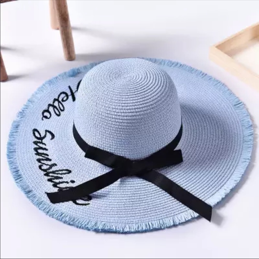 Hello Sunshine Woven Beach Hat - Picture 3 of 6